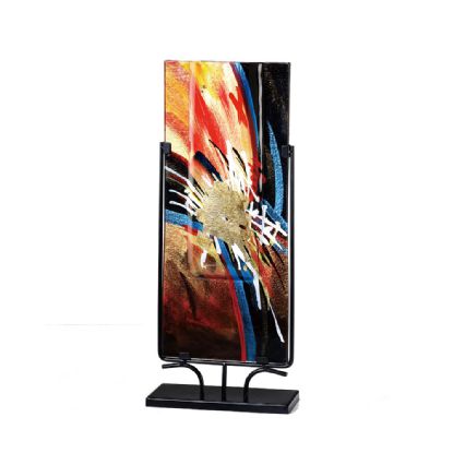 IL70205  Nexus Glass Art Vase Rectangle With Stand